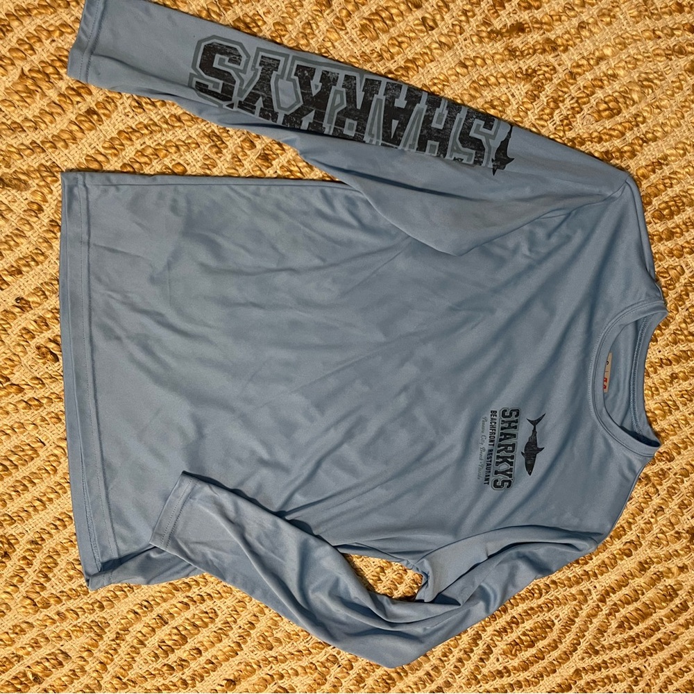 Sharky's Blue Long Sleeve fishing Drifit tee
